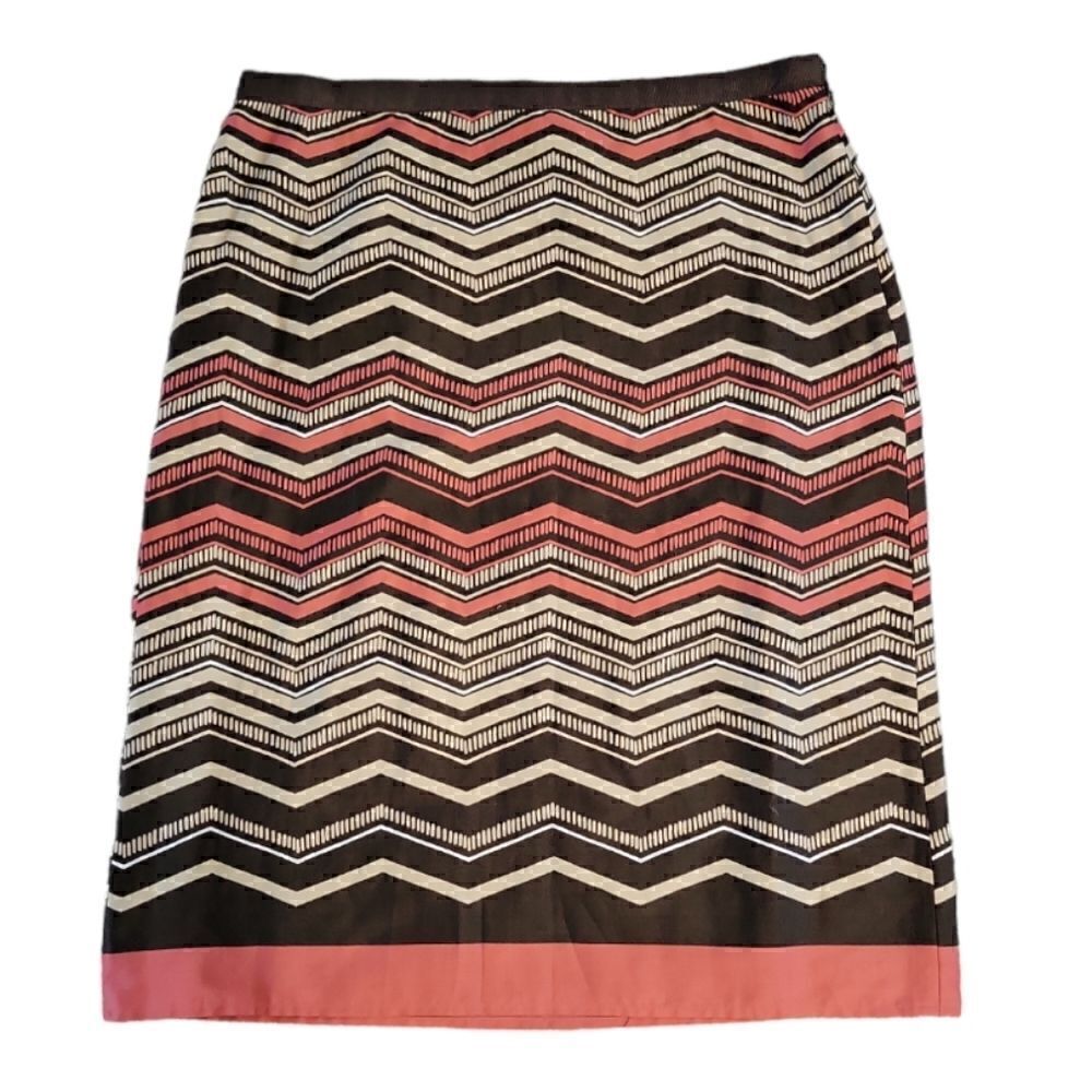 NWT LOFT TRIBAL ZIGZAG STRIPE LINED SKIRT SZ.2